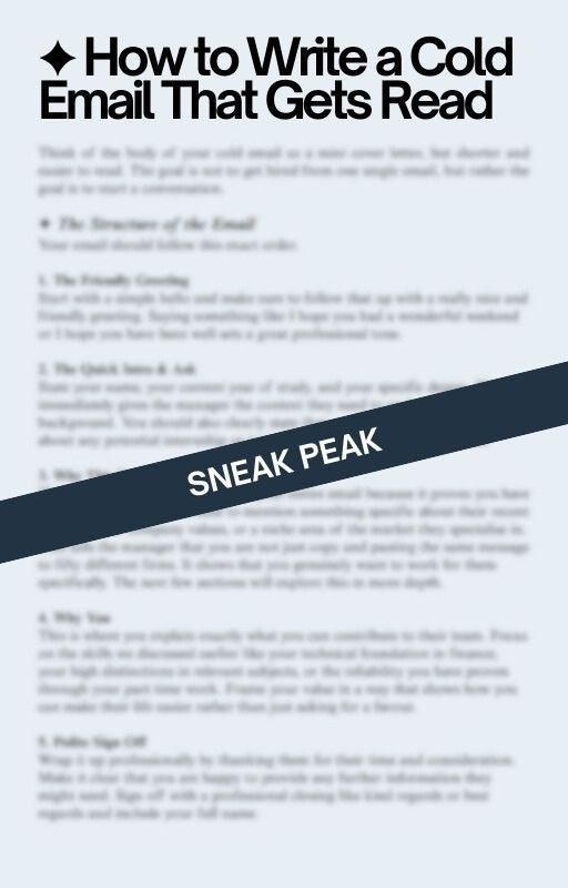 How to Land Your First Internship | Cold Email Guide and Template