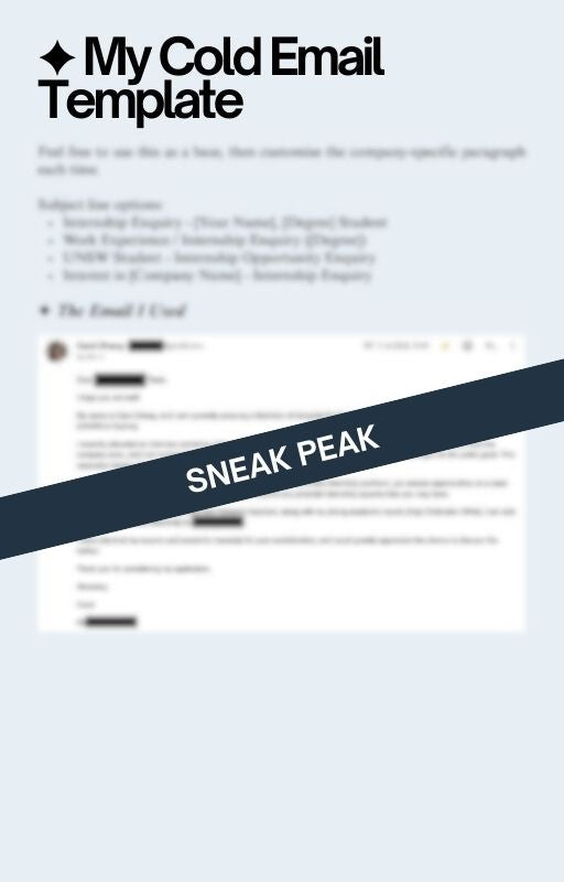 How to Land Your First Internship | Cold Email Guide and Template