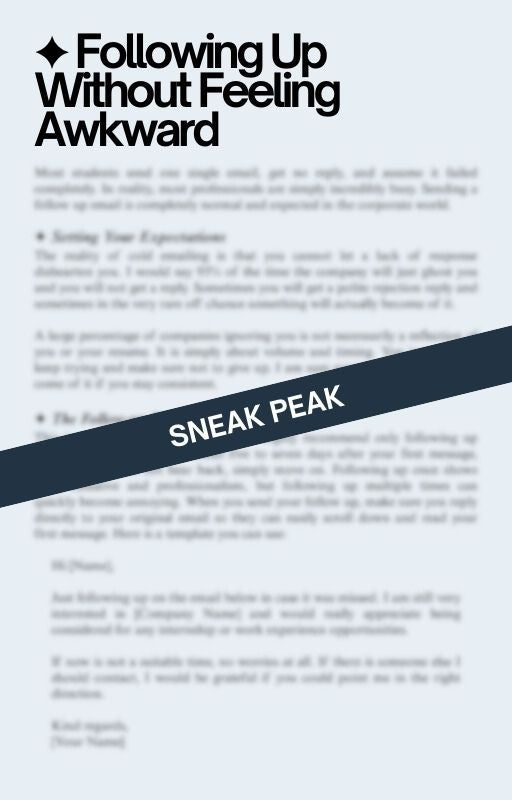 How to Land Your First Internship | Cold Email Guide and Template