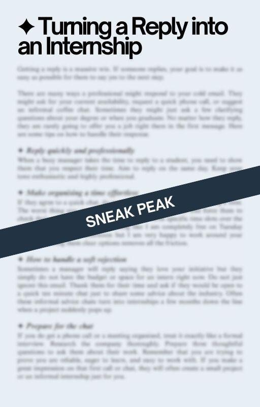 How to Land Your First Internship | Cold Email Guide and Template